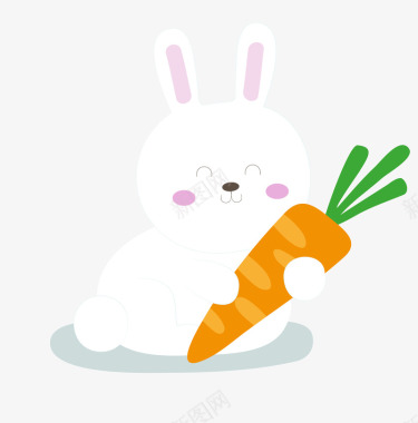 卡通兔子小熊卡通兔子吃萝卜psd源文件图标图标