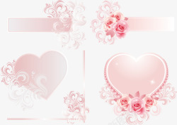 粉红色玫瑰边框纹理素材