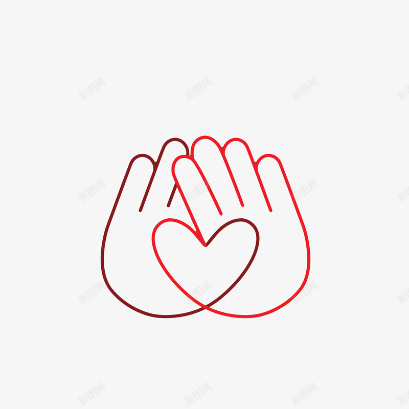 叠放一起组成爱心的手线稿png免抠素材_88icon https://88icon.com 叠放一起的手 爱心手势 爱的手势 线条手 组成的心