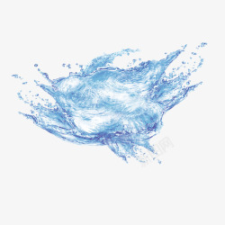 蓝色水珠水浪元素素材