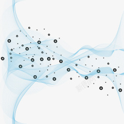 蓝色曲线和光点素材