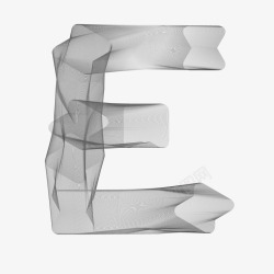 黑色渐变线条英文字母E矢量图素材