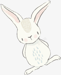可爱的长耳朵的小兔子矢量图素材