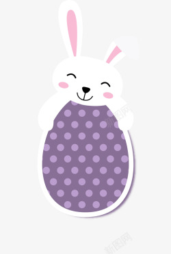 卡通小白兔鸡蛋装饰图案素材