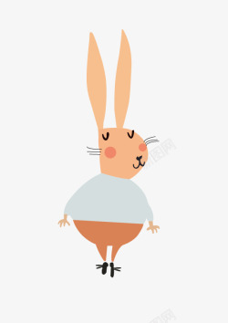 卡通手绘可爱的兔子矢量图素材