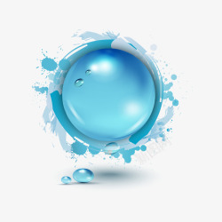 蓝色圆球装饰图案素材