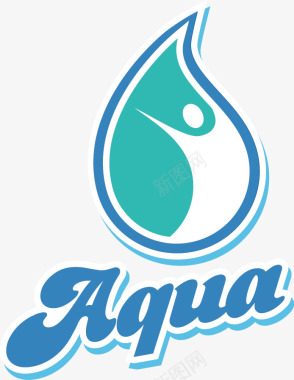 药水标签蓝色滴水logo矢量图图标图标