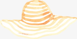 夏季手绘条纹沙滩帽素材