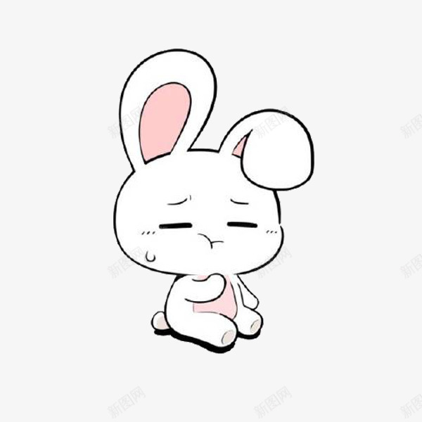 可爱的小兔png免抠素材_88icon https://88icon.com 卡通 可爱的 失落的 失落的人 小兔子 白色的 简笔