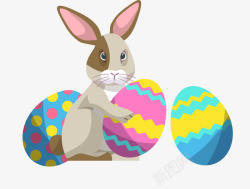 卡通复活节彩蛋兔子素材