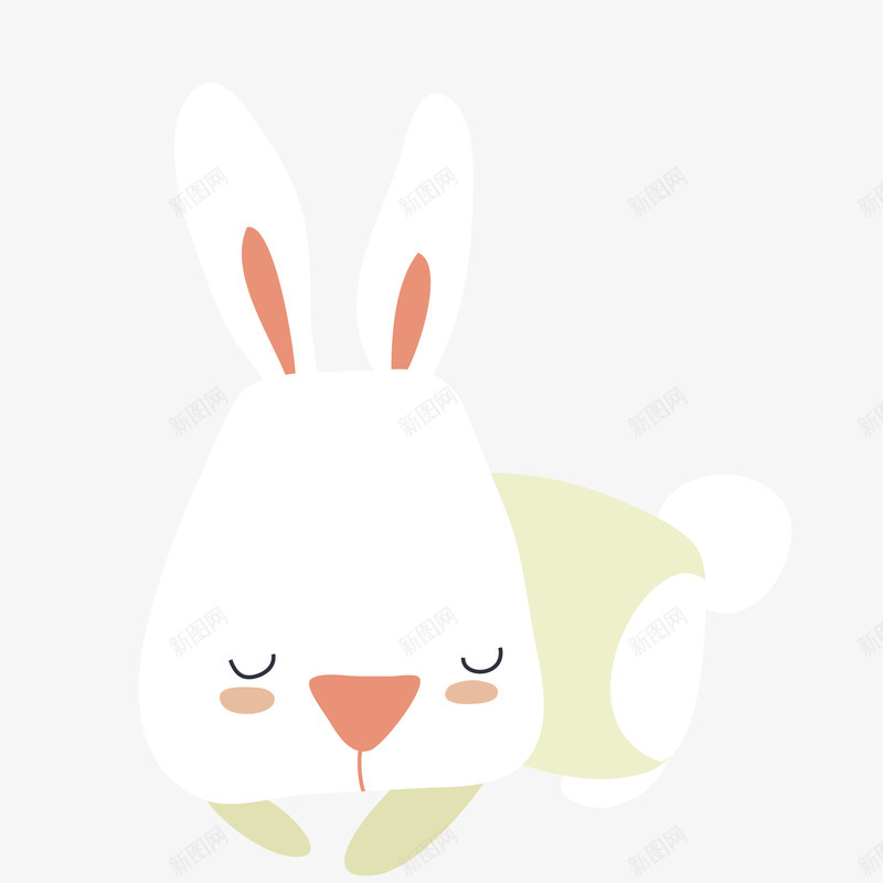 卡通睡觉的小兔子动物矢量图ai免抠素材_88icon https://88icon.com 动物设计 卡通 可爱 复活节 小兔子 睡觉 矢量图