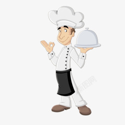 男性手势卡通厨师职业人物矢量图高清图片