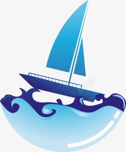 节约用水免费下载蓝色帆船浪花水滴节约用水保护水矢量图高清图片