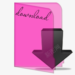粉红透明文件夹图标download图标