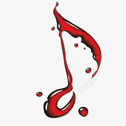 音乐符号水滴红色装饰图案矢量图素材