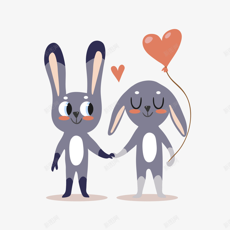 卡通兔子爱情动物矢量图eps免抠素材_88icon https://88icon.com 兔子 卡通 卡通动物 卡通的 可爱 可爱动物 可爱的动物 恩爱 爱情 表白 矢量图