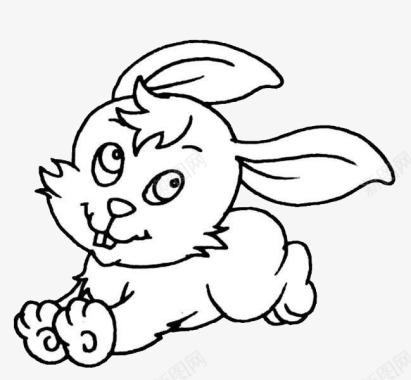 奔跑的手绘兔子图标图标
