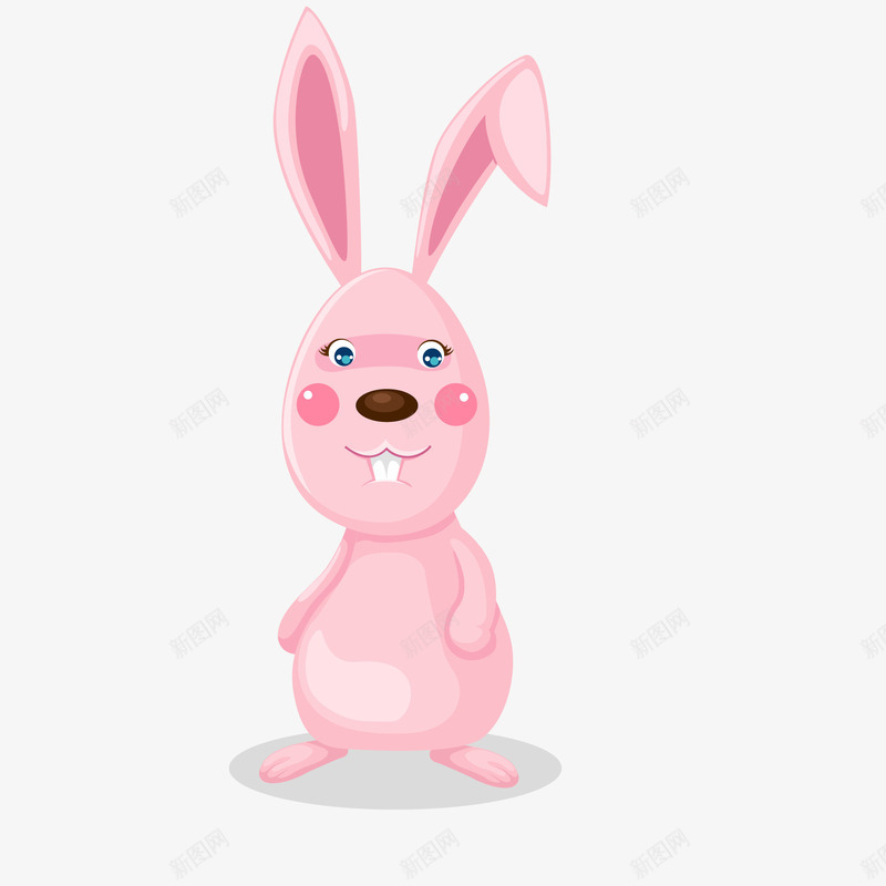 卡通粉红色的小兔子矢量图ai免抠素材_88icon https://88icon.com 兔子嘴巴 动物设计 卡通 可爱 小兔子 牙齿 矢量图 粉红色