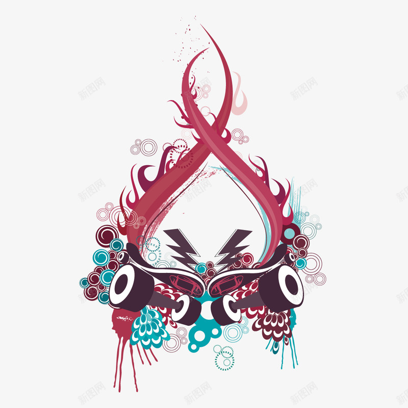 音乐装饰图案png免抠素材_88icon https://88icon.com 炫彩装饰图案 背景装饰 装饰图案素材 音响