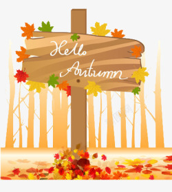 深秋路边木牌素材