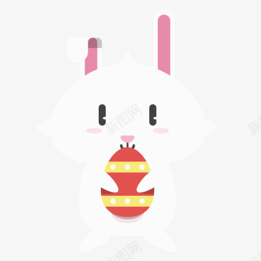 复活彩蛋小白兔儿童LOGO白嫩矢量图图标图标