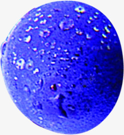 蓝色带水滴蓝莓素材