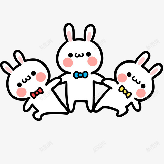 三只卡通兔子png免抠素材_88icon https://88icon.com 三只 兔子 卡通