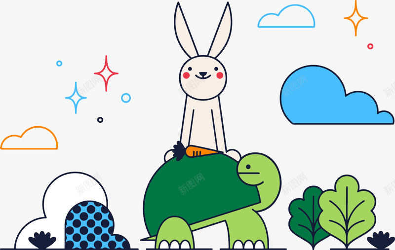 乌龟png免抠素材_88icon https://88icon.com 乌龟 兔子 动物