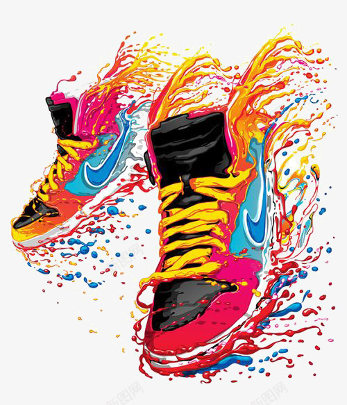 创意手绘鞋png免抠素材_88icon https://88icon.com 创意 彩色水滴 手绘 水彩 涂鸦鞋 鞋子