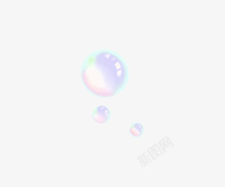 透明圆形彩虹水珠图案素材
