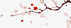 手绘粉红色春季桃花素材