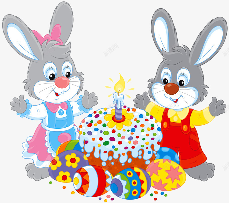 两只兔子png免抠素材_88icon https://88icon.com 兔子 兔子png 兔子png素材 兔子免抠 卡通兔子 复活节 小灰兔 彩蛋 灰色 甜食 生日 生日蛋糕