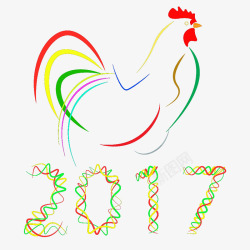 2017鸡年彩带素材