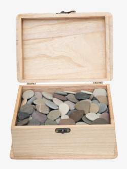 卡其色装满硬币的木盒实物素材