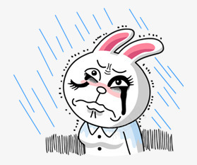 雨中妆花了的卡通兔子png免抠素材_88icon https://88icon.com 兔子 卡通