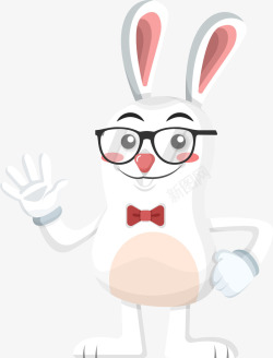 戴眼镜的兔宝宝素材