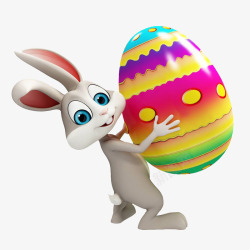 抱着彩蛋抱着彩蛋的复活节兔子高清图片