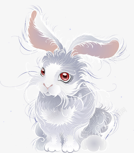 卡通兔子png免抠素材_88icon https://88icon.com 兔子 卡通兔 毛茸茸 白色 花纹 装饰图