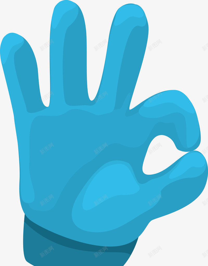 蓝色OK手势图png免抠素材_88icon https://88icon.com 卡通手 卡通手图 卡通竖拇指 可爱手指 手势 手型图 手姿势 手指 手掌 拇指 矢量手 蓝色