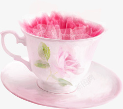 粉红色下午茶茶杯素材