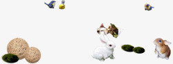 白色可爱兔子婚礼素材