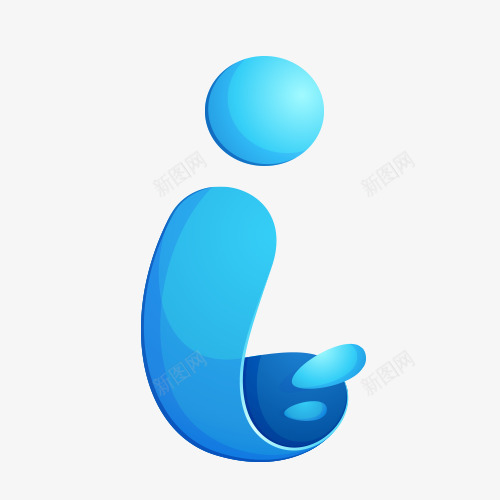 ipng免抠素材_88icon https://88icon.com 光泽 字母 水滴 水滴字体 蓝色