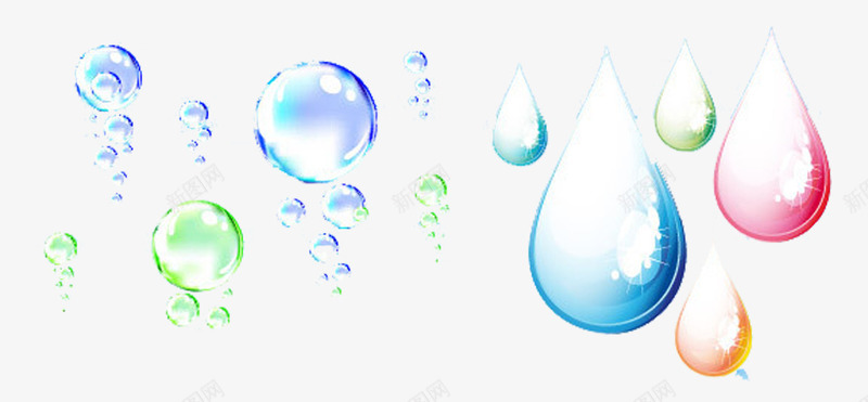 彩色的水滴png免抠素材_88icon https://88icon.com 彩色 彩色水滴 气泡 水 水滴 漂浮