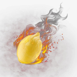 2017火焰燃烧的柠檬黄色素材