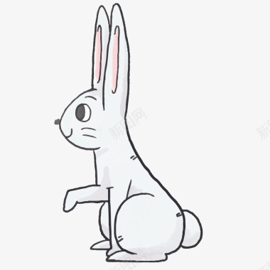 动物边框卡通乖巧的兔子动物矢量图图标图标