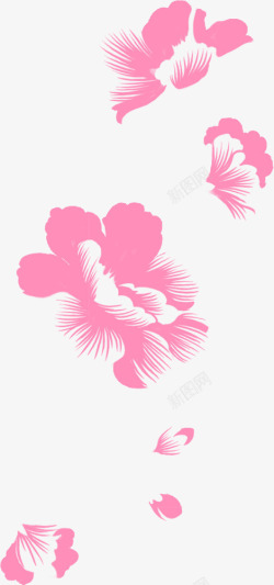 粉红色花边花瓣中秋花朵素材