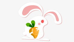 中秋节拿萝卜的可爱兔子卡通素材