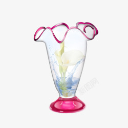 透明高品质粉红玻璃花瓶素材