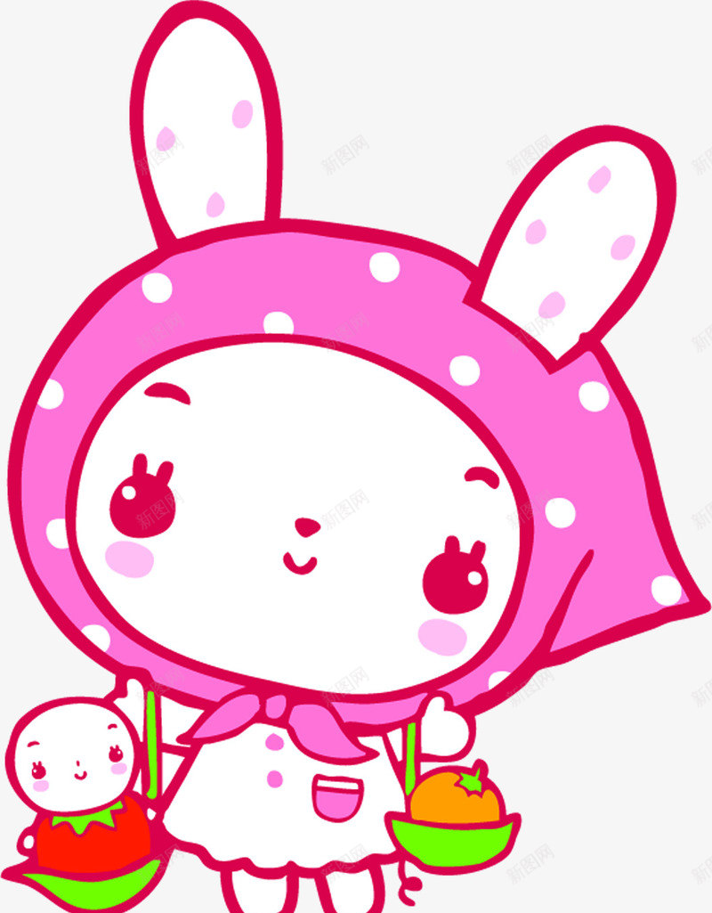 可爱卡通兔子海报png免抠素材_88icon https://88icon.com 兔子 卡通 可爱 海报