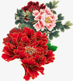 粉红色中国风花朵装饰素材